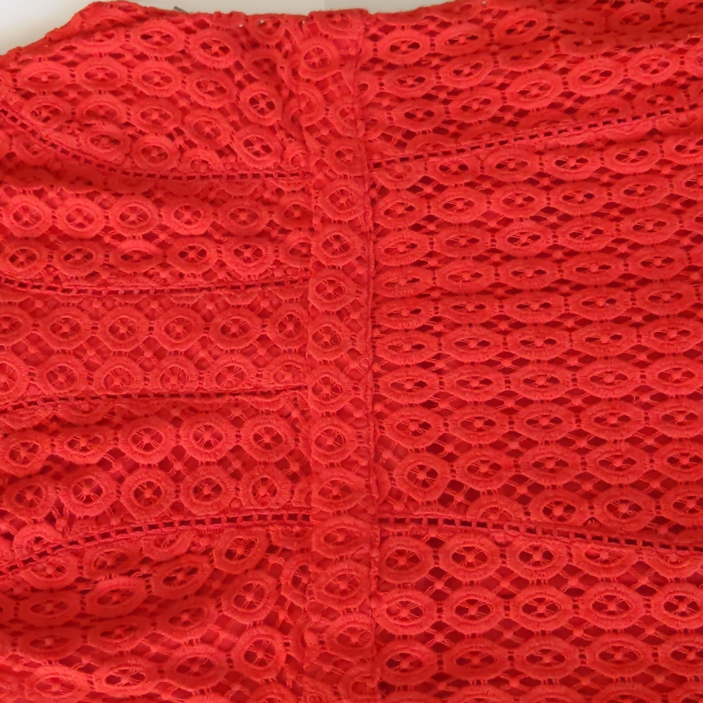 Anthropology San & Soni Women's Red Lace Dress Size 8 NWOT - Picture 11 of 16